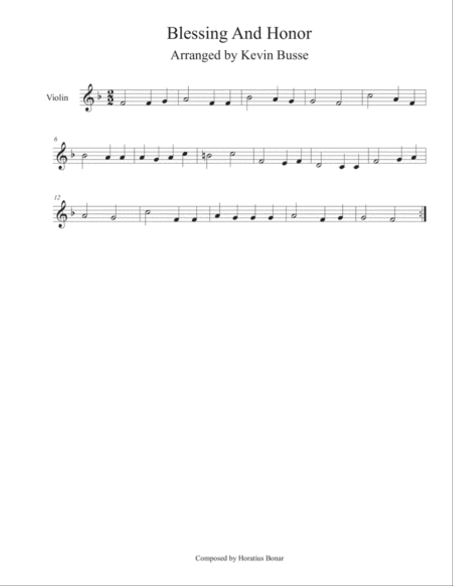 Blessing and Honor - Violin Violin Solo scores gallery preview page 1