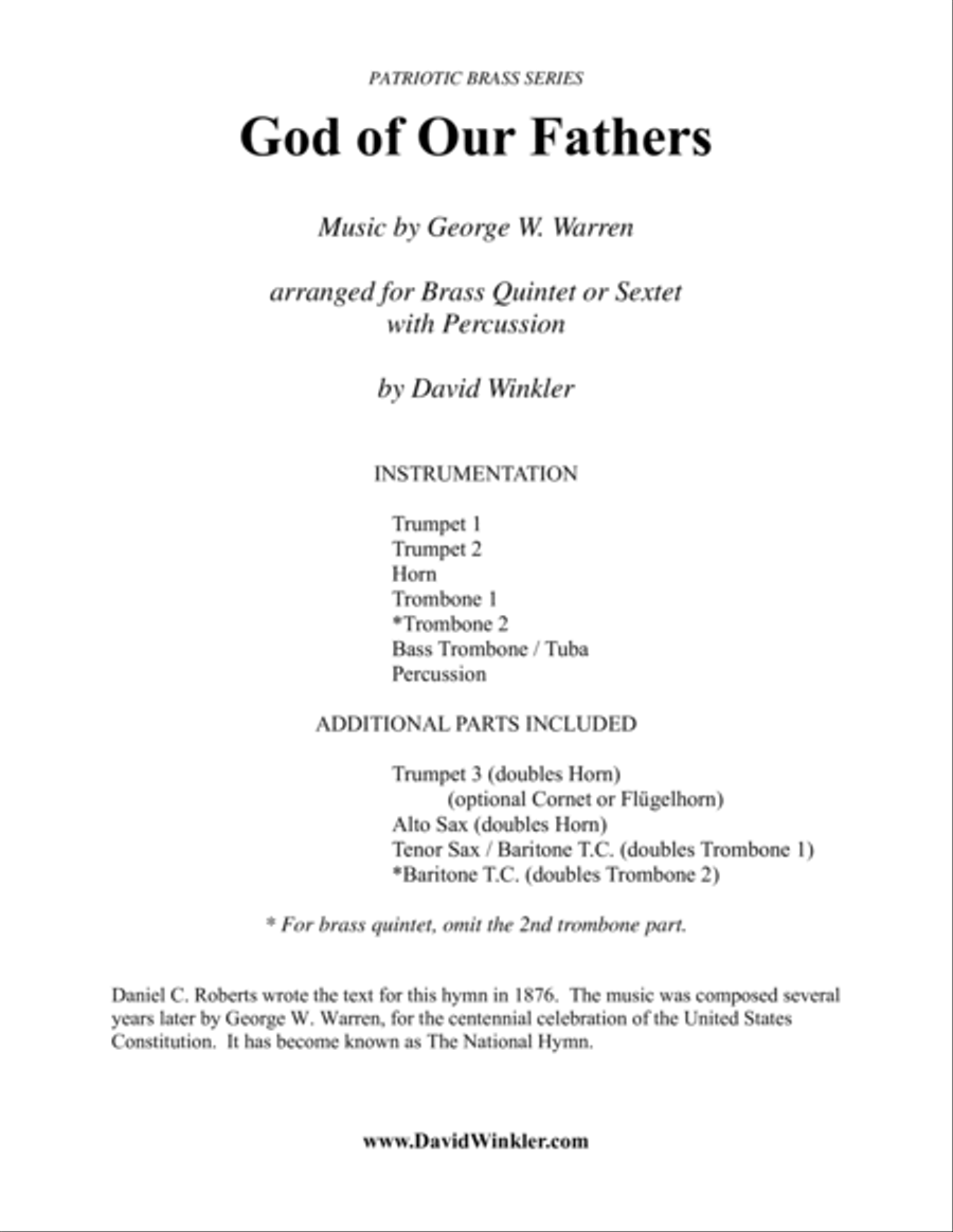 God of Our Fathers Brass Ensemble scores gallery preview page 2