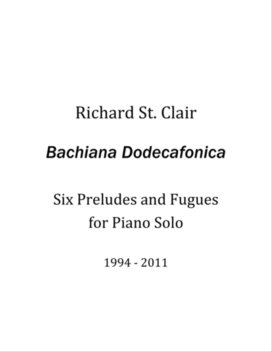 Bachiana Dodecafonica - 6 Preludes and Fugues for Solo Piano Piano Solo scores gallery preview page 1