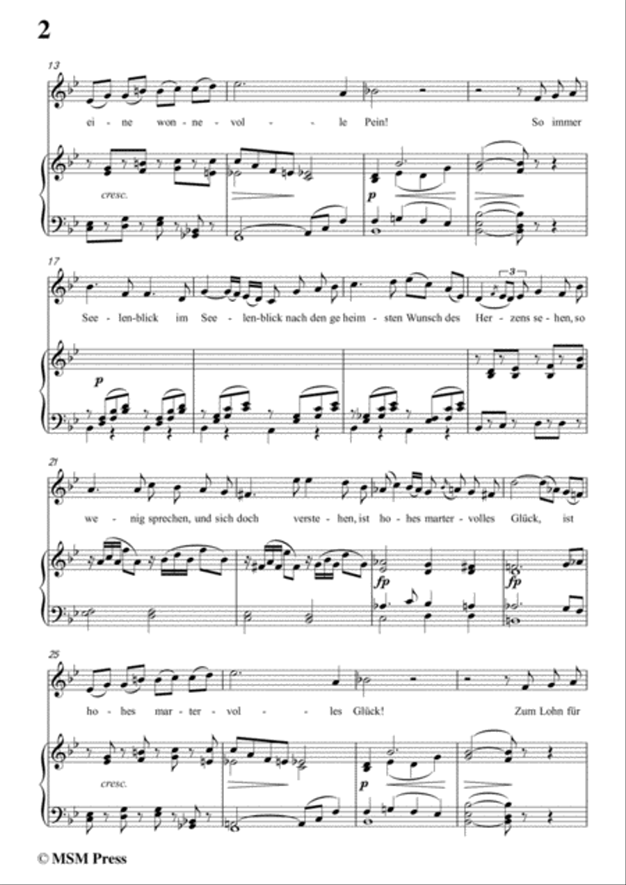 Schubert-Der Morgenkuss(nach einem Ball),in B flat Major,D.264,for Voice and Piano Voice Solo scores gallery preview page 4