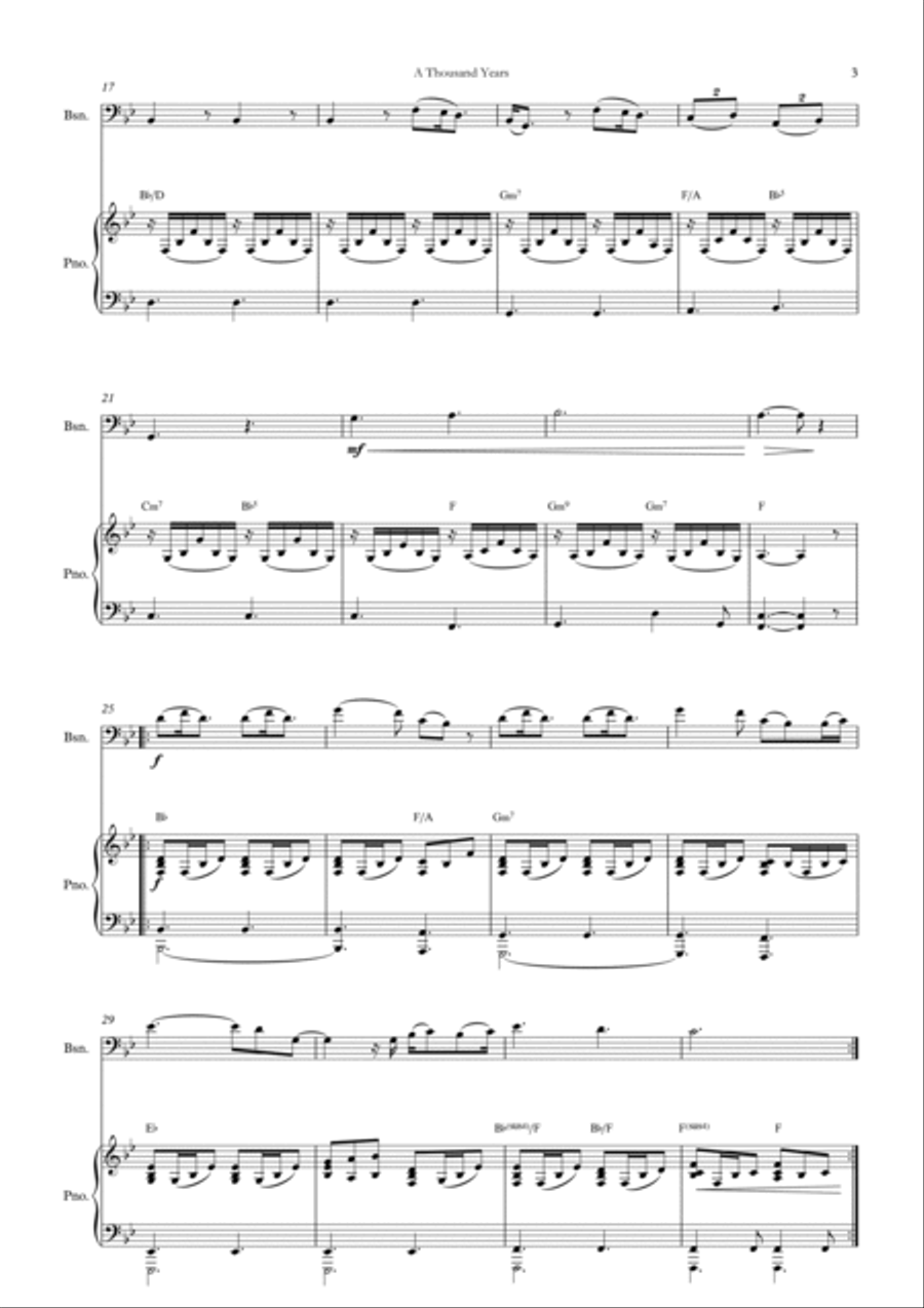 A Thousand Years Bassoon scores gallery preview page 4
