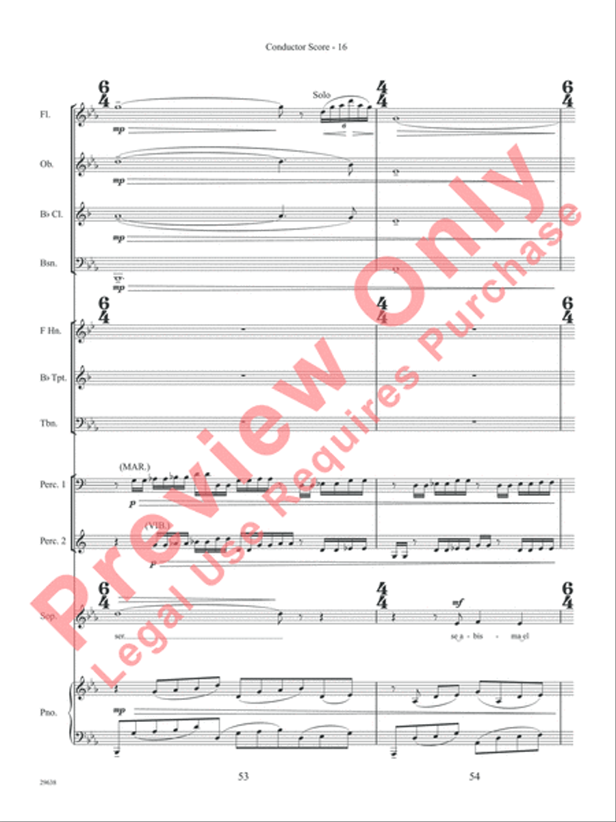 Three Spanish Songs (for Soprano and Wind Ensemble) Concert Band scores gallery preview page 21