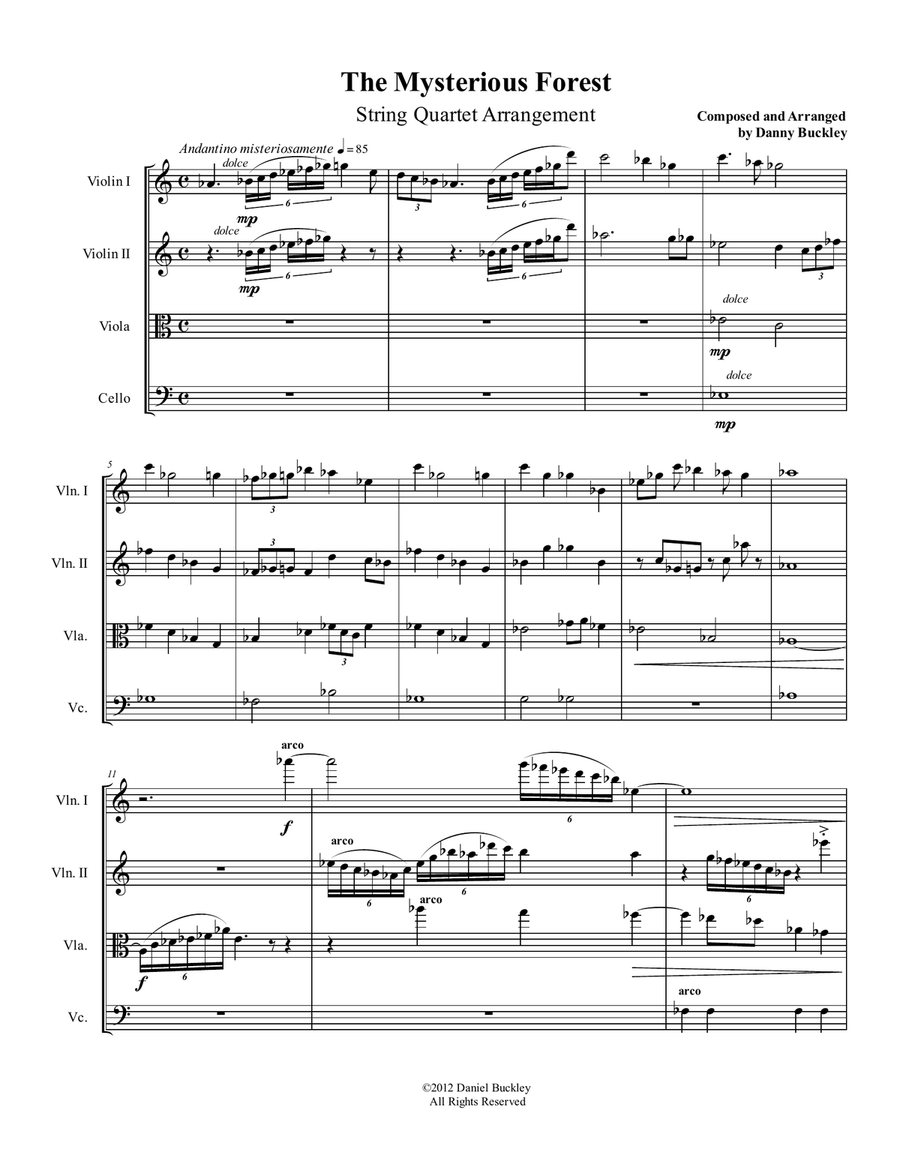 The Mysterious Forest String Quartet scores gallery preview page 3