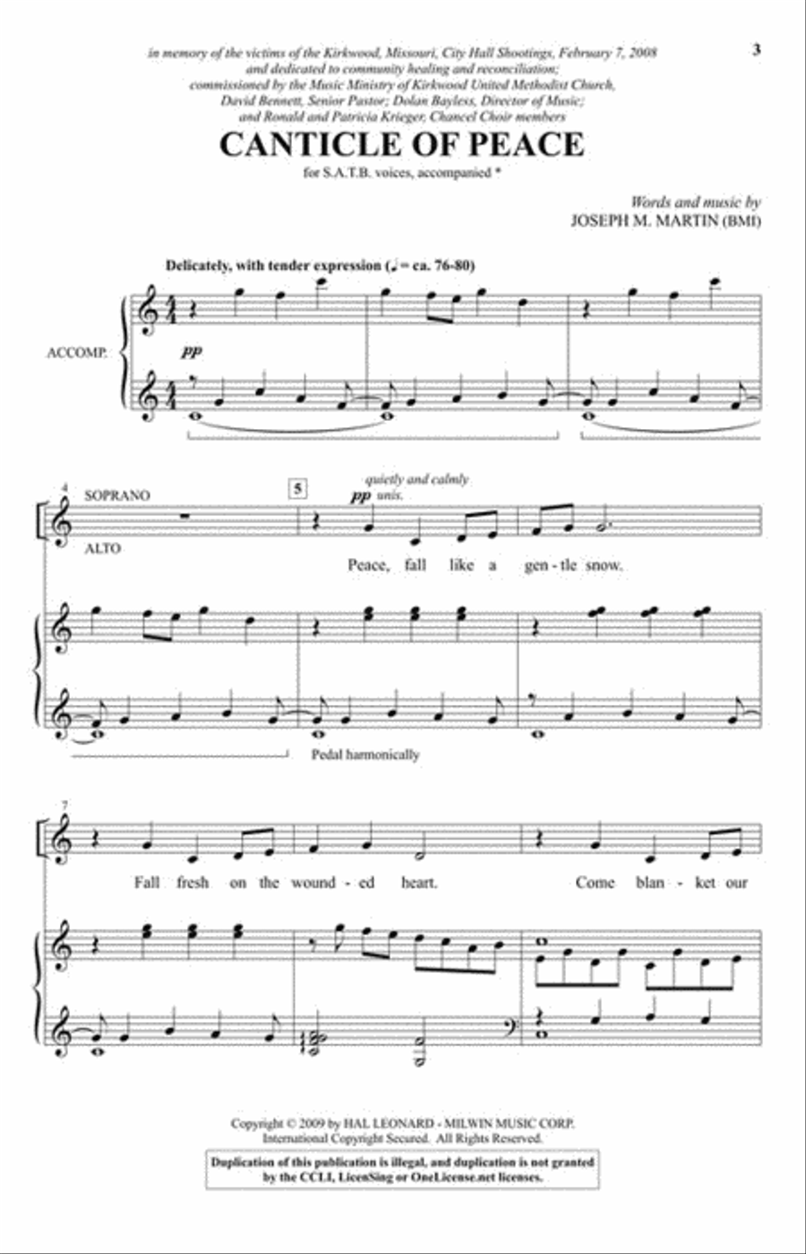 Canticle of Peace 4-Part scores gallery preview page 2