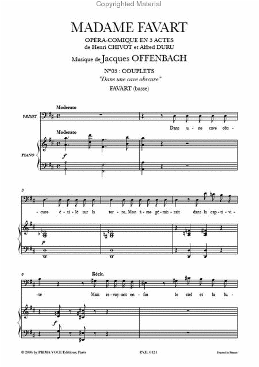 Dans une cave obscure from Madame Favart Bass Voice scores gallery preview page 2