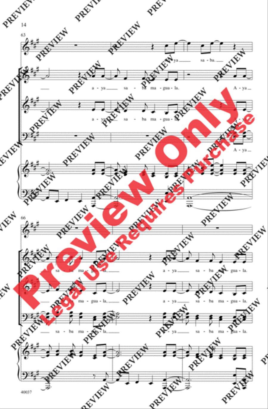 Aya Ngena 4-Part scores gallery preview page 14