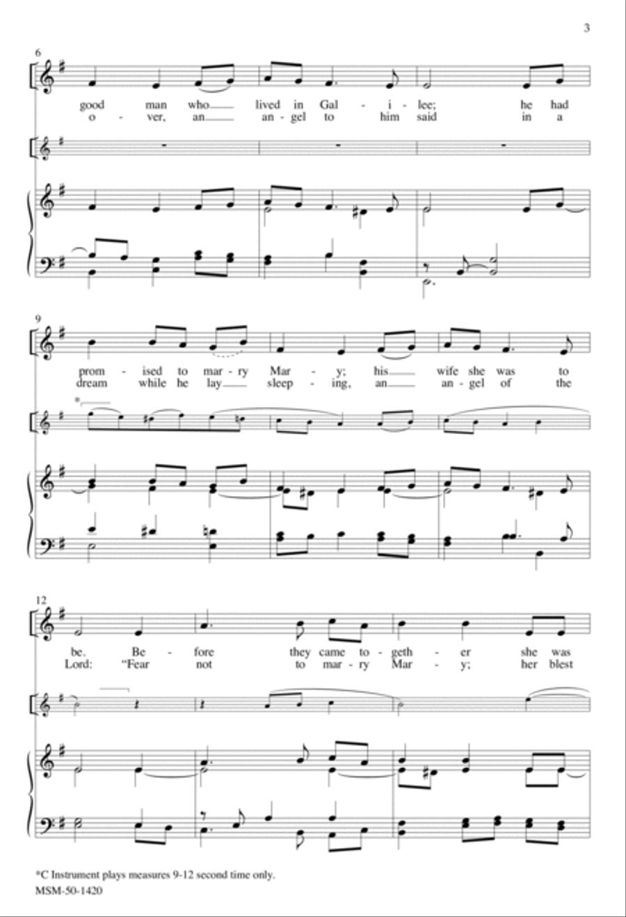 Kind Joseph Unison Choir scores gallery preview page 3