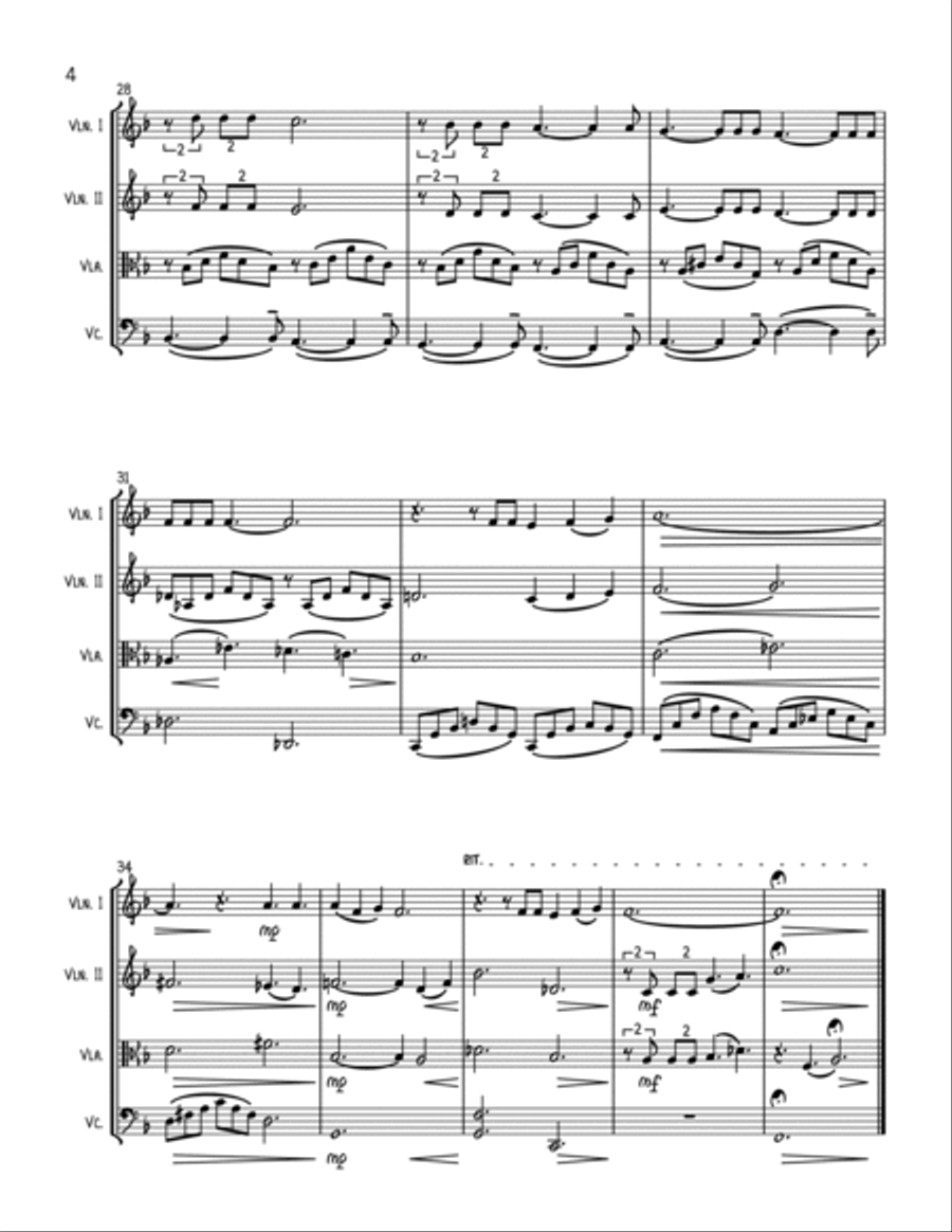 What A Wonderful World String Quartet scores gallery preview page 4