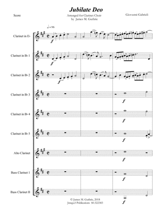 Gabrieli: Jubilate Deo Ch. 136 for Clarinet Choir