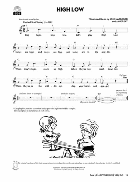 Say Hello Wherever You Go by Janet Day Choir - Sheet Music