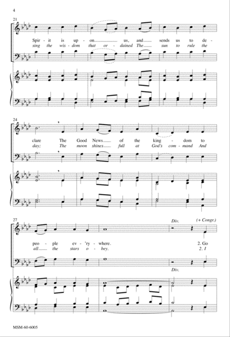 Go Forth and Preach the Gospel I Sing the Mighty Power of God 4-Part scores gallery preview page 4