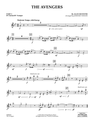 Book cover for The Avengers (arr. Johnnie Vinson) - Pt.1 - Bb Clarinet/Bb Trumpet