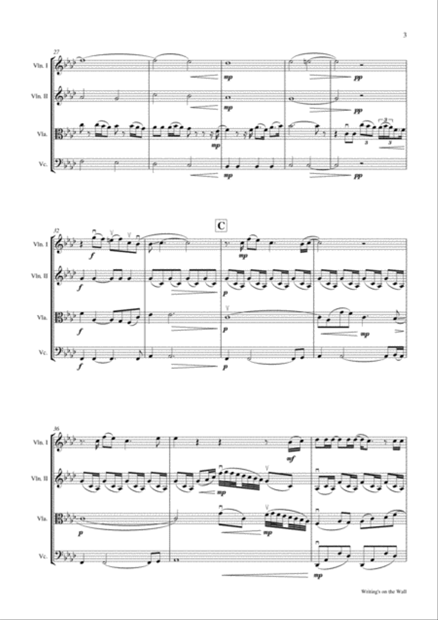 Writing's On The Wall from the film SPECTRE String Quartet scores gallery preview page 6