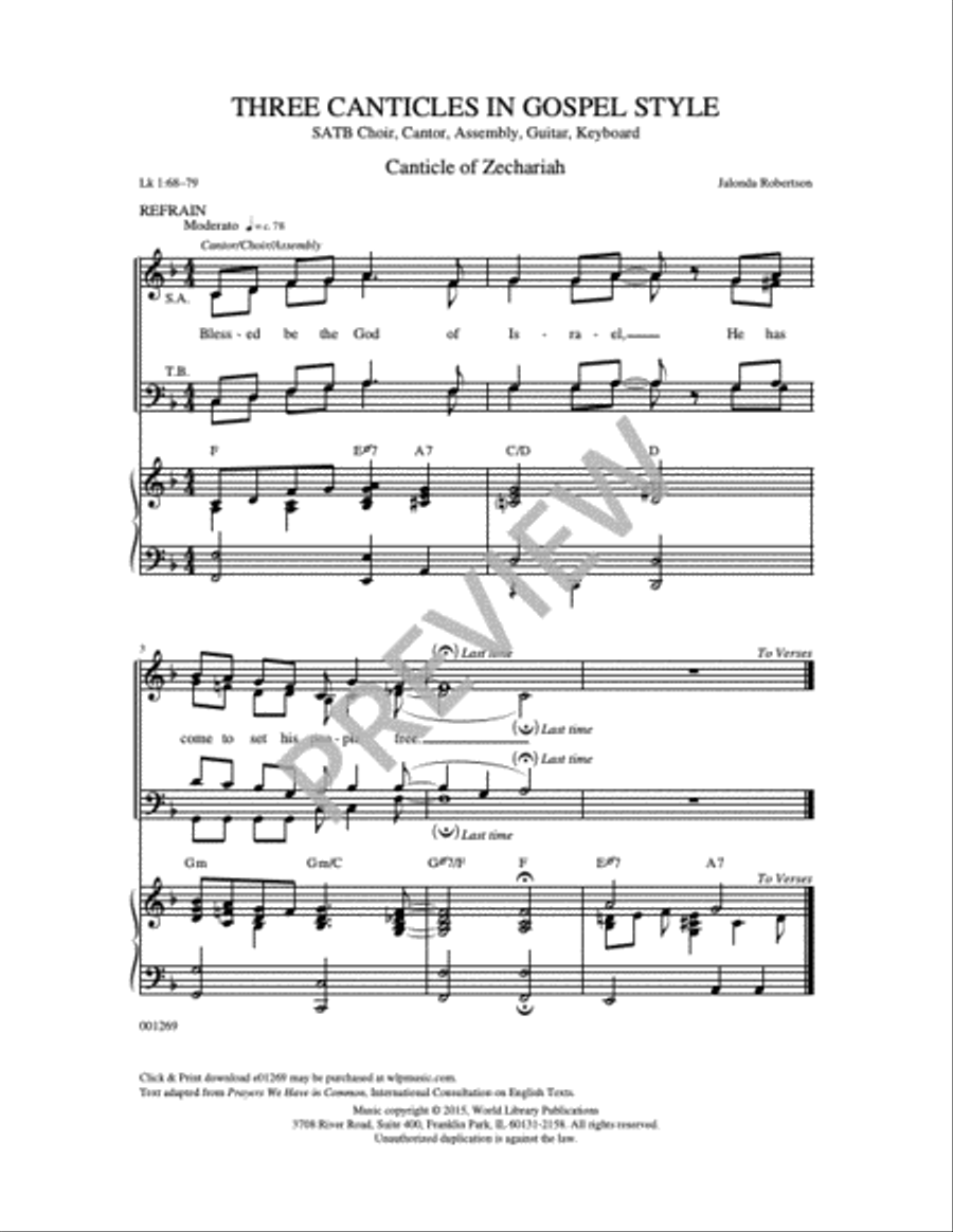 Three Canticles in Gospel Style 4-Part scores gallery preview page 5