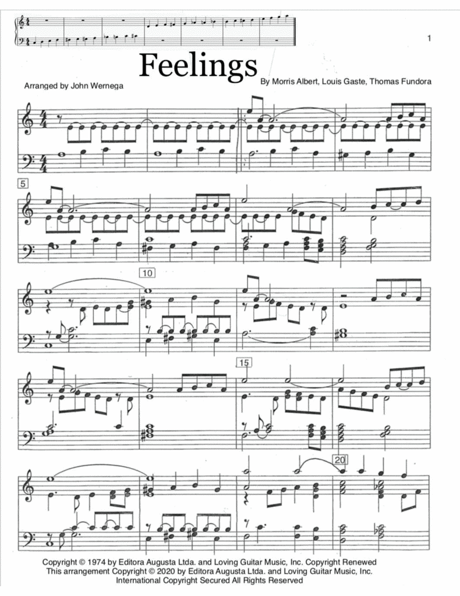 Feelings (?dime?) by Julio Iglesias Handbell Choir - Digital Sheet Music