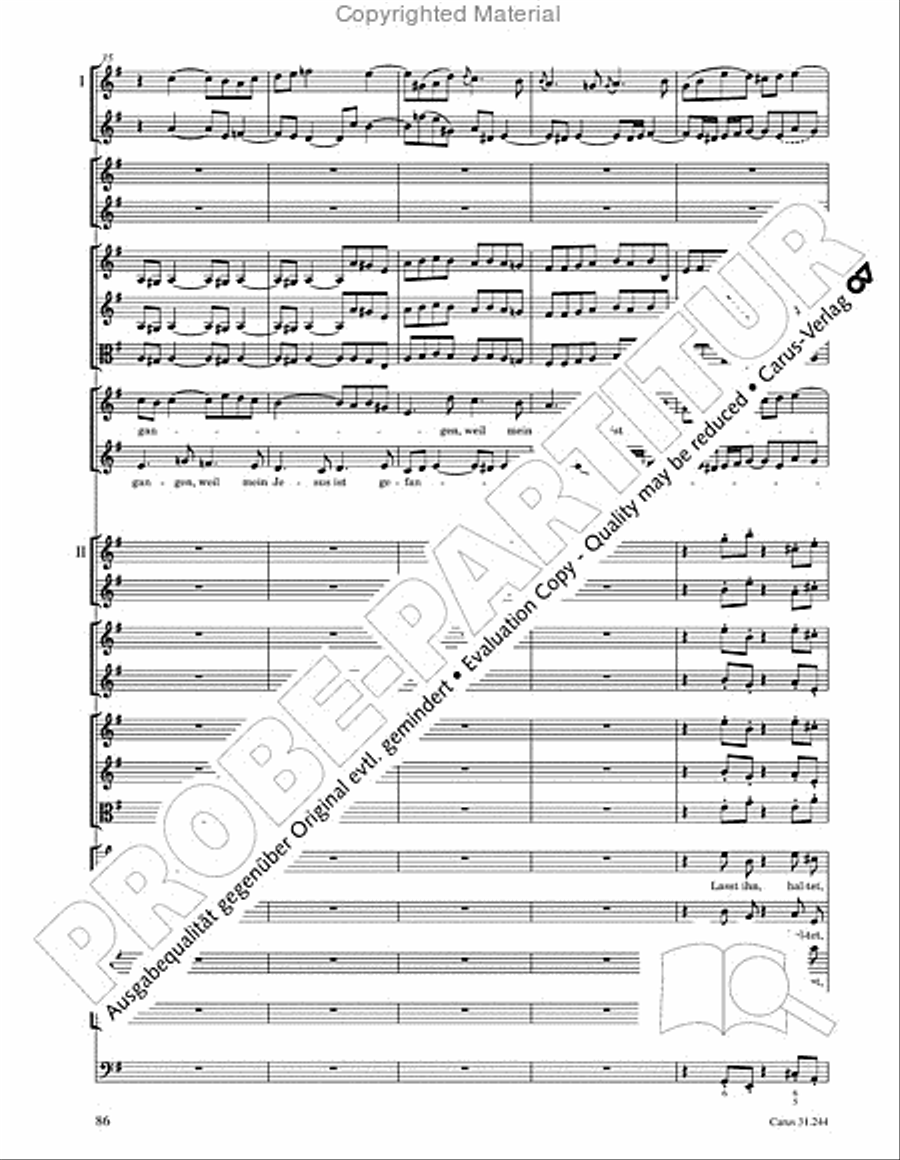 St. Matthew Passion (Matthaus-Passion) 4-Part scores gallery preview page 88