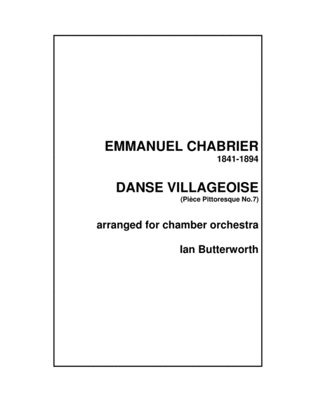 CHABRIER Danse Villageoise (Pièce Pittoresque) for chamber orchestra image number null
