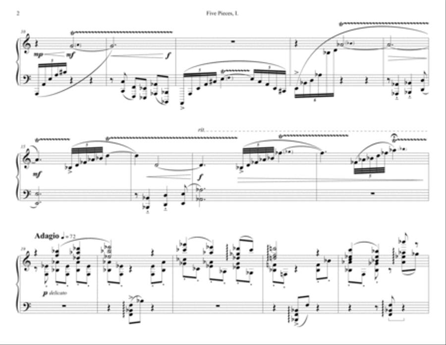 Five Pieces Piano Solo scores gallery preview page 2