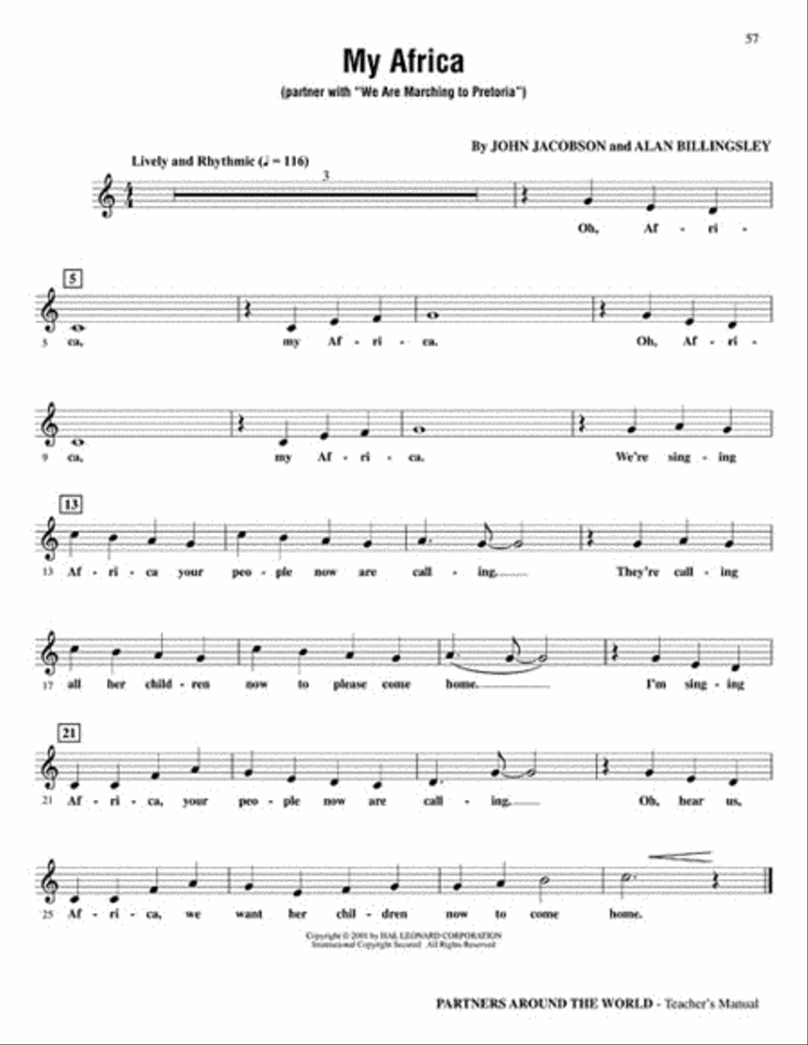 Partners Around the World (Collection of Partner Songs) Choir scores gallery preview page 6
