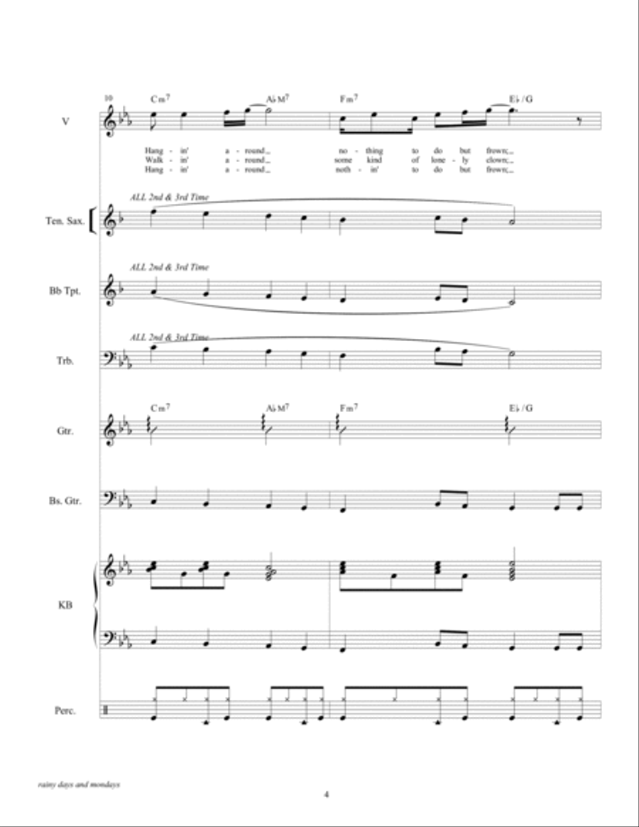 Rainy Days And Mondays Small Ensemble scores gallery preview page 6