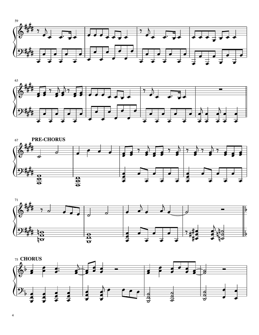 Da Da Dance (feat. Tak Matsumoto) Piano Solo scores gallery preview page 4