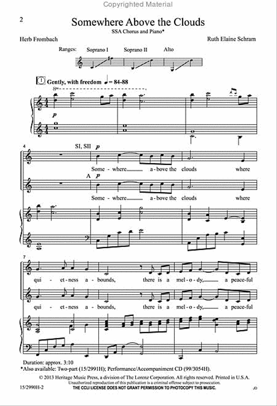 Somewhere Above the Clouds SSA scores gallery preview page 2