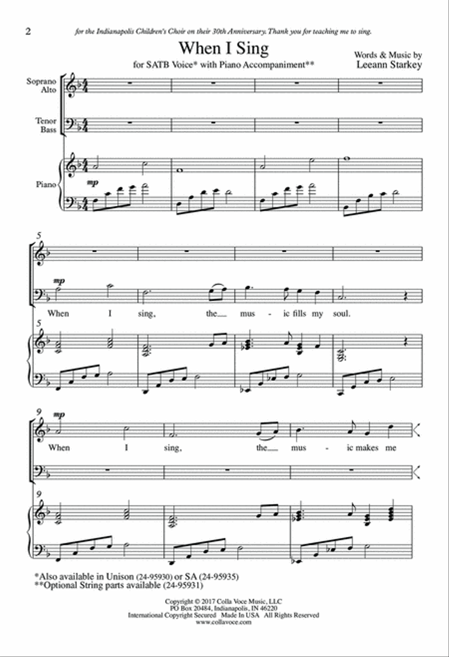 When I Sing 4-Part scores gallery preview page 2