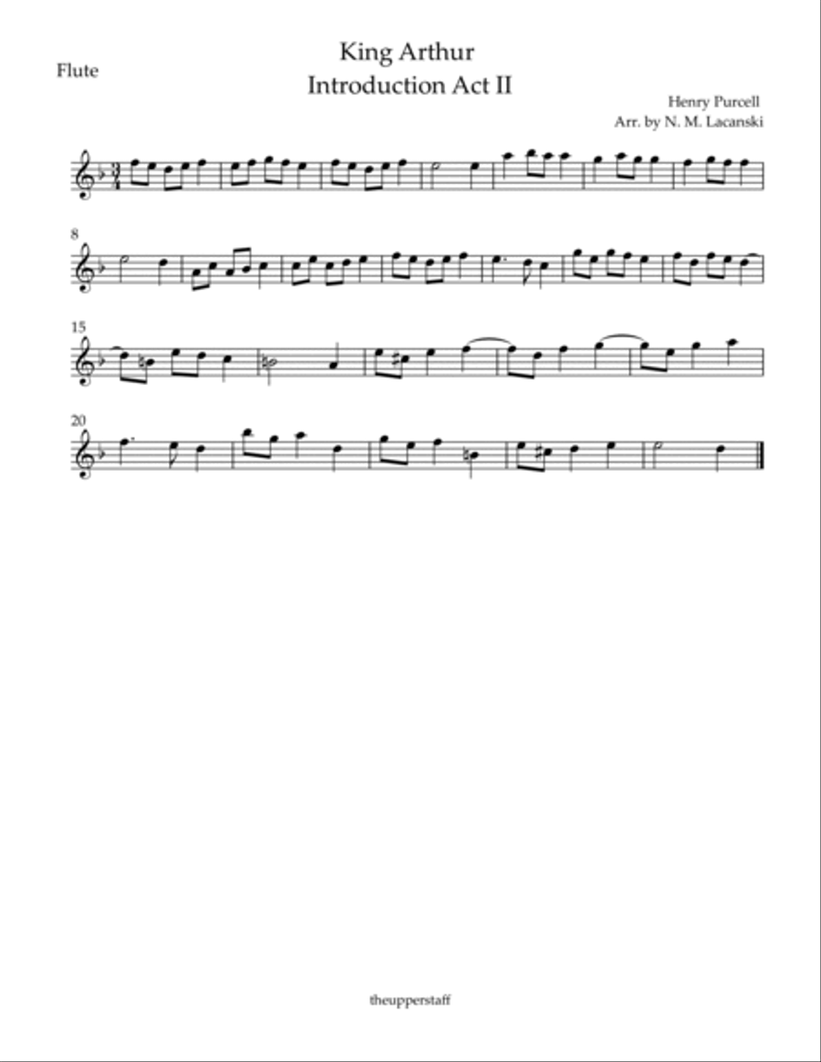 King Arthur Act II Introduction Woodwind Quartet scores gallery preview page 4