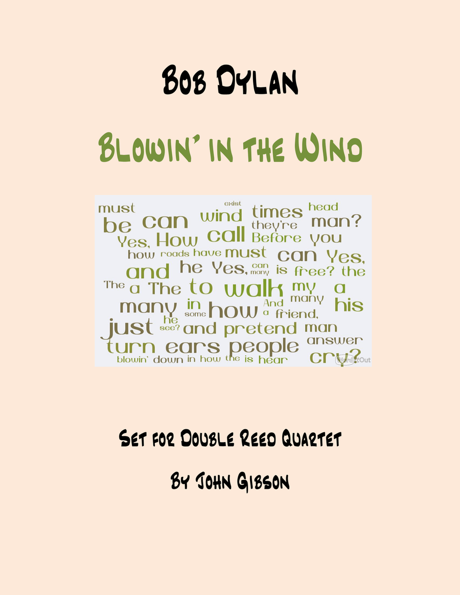 Blowin' In The Wind Woodwind Quartet scores gallery preview page 1