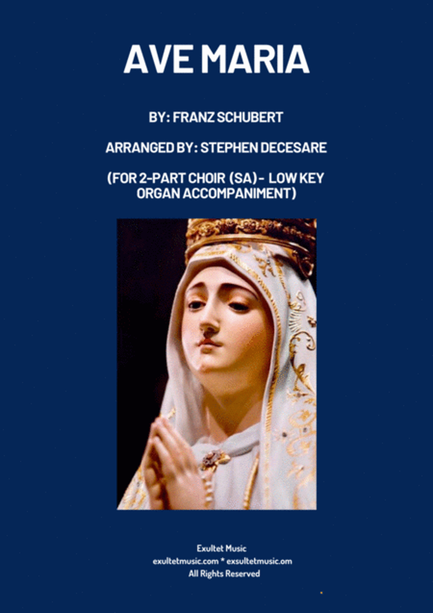 Ave Maria (for 2-part choir (SA) - Low Key - Organ accompaniment) image number null