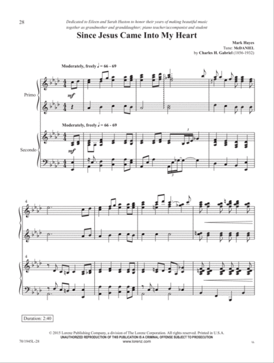 Come, Christians, Join to Play! Piano Duet scores gallery preview page 15
