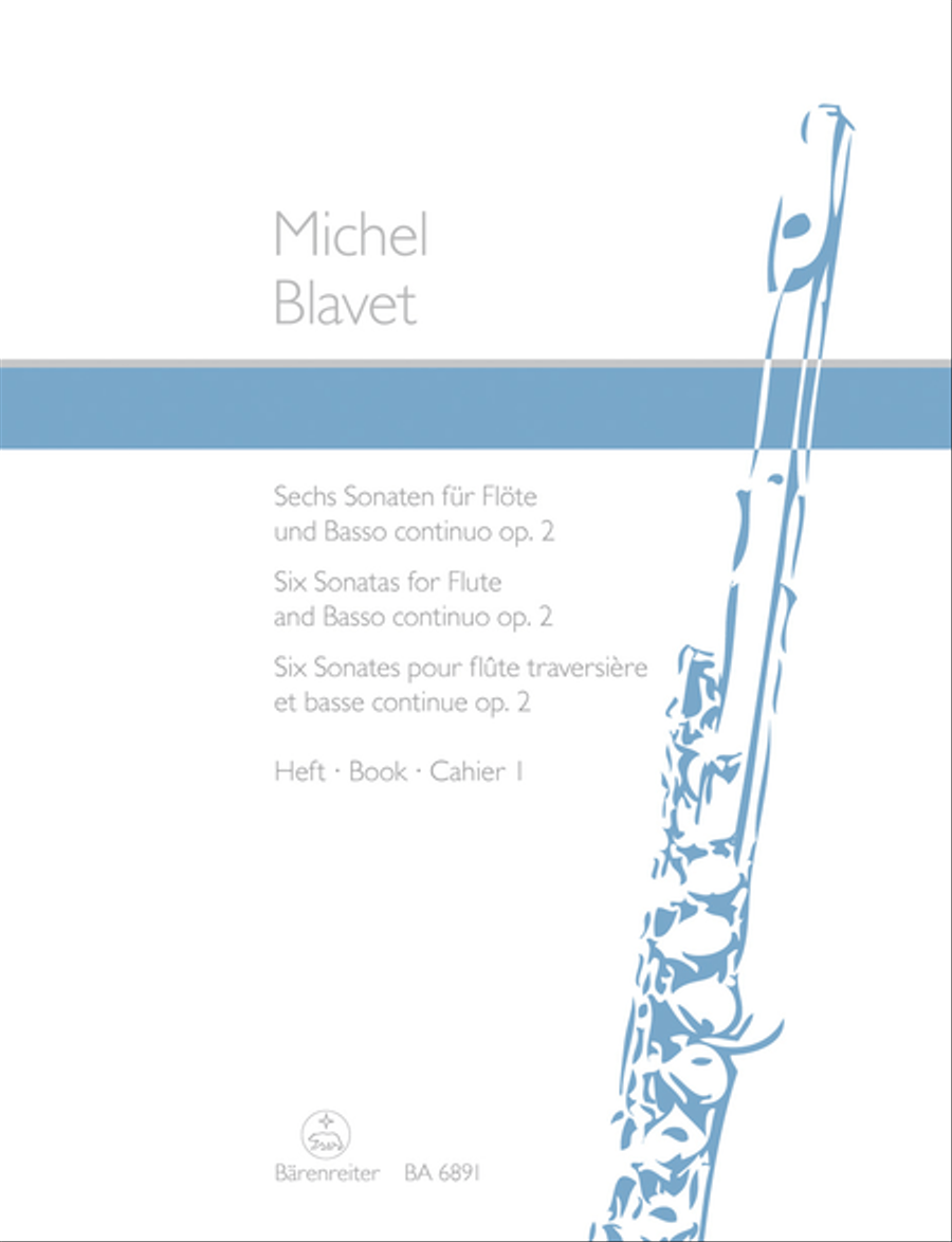 Six Sonatas for Flute and Basso continuo op. 2/1-3 Flute scores gallery preview page 1