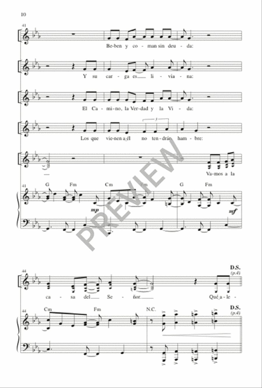 Qué Alegría Cuando Me Dijeron / I Rejoiced When I Heard Them Say 3-Part scores gallery preview page 10