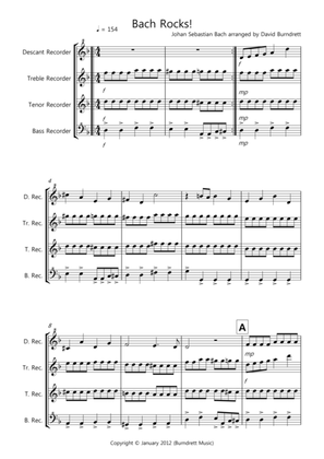 Bach Rocks! for Recorder Quartet
