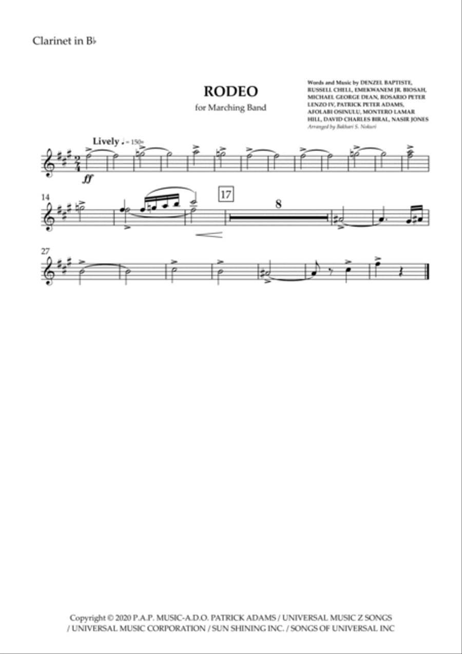 Rodeo (feat. Nas) Rodeo (feat. Nas) Marching Band scores gallery preview page 6