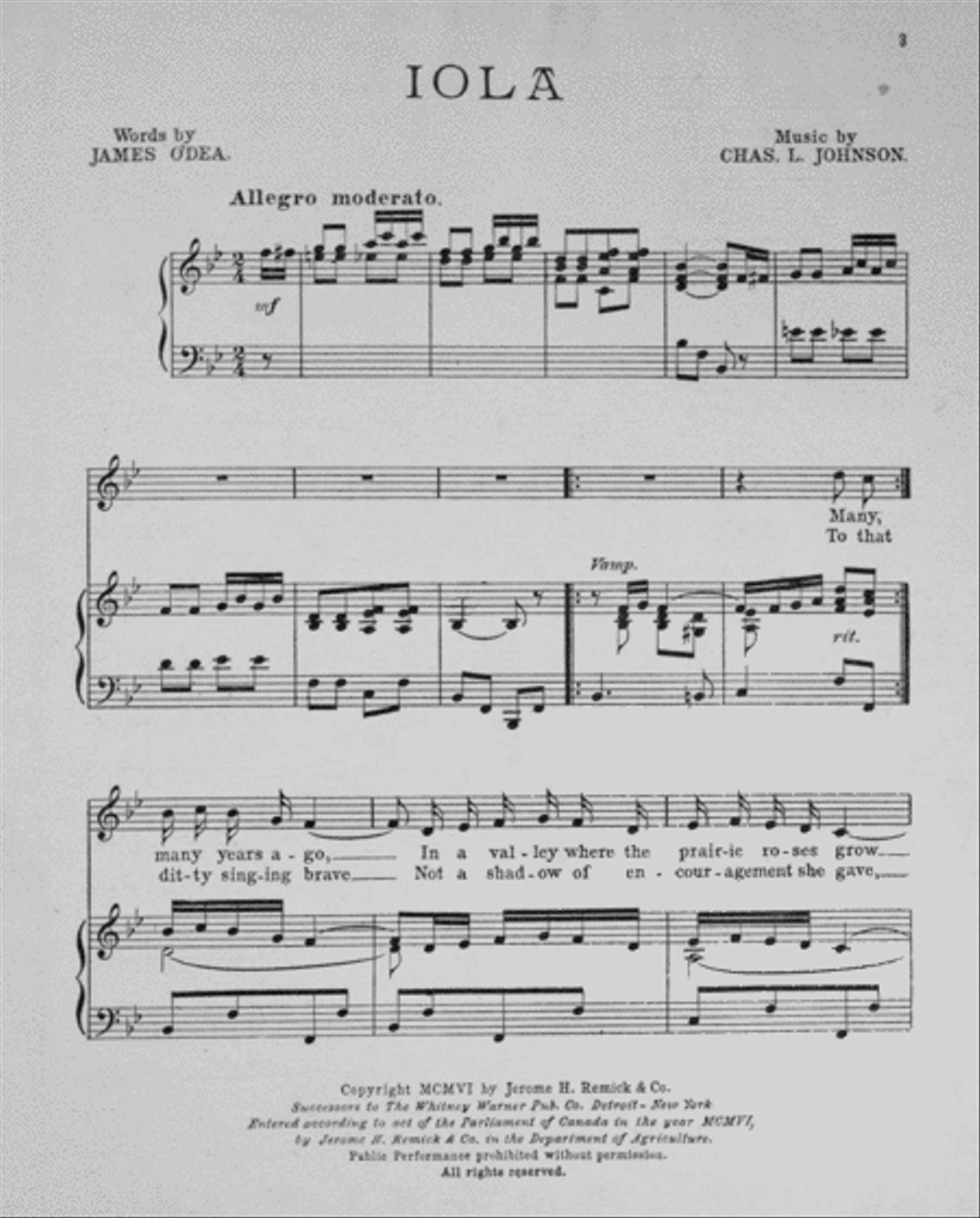 Iola. Song Voice scores gallery preview page 2