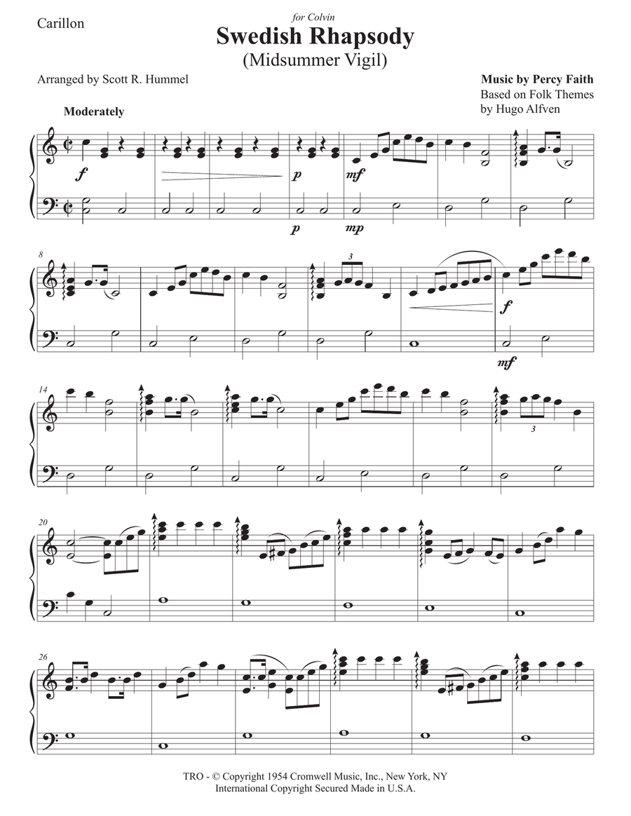 Swedish Rhapsody Swedish Rhapsody Carillon scores gallery preview page 1