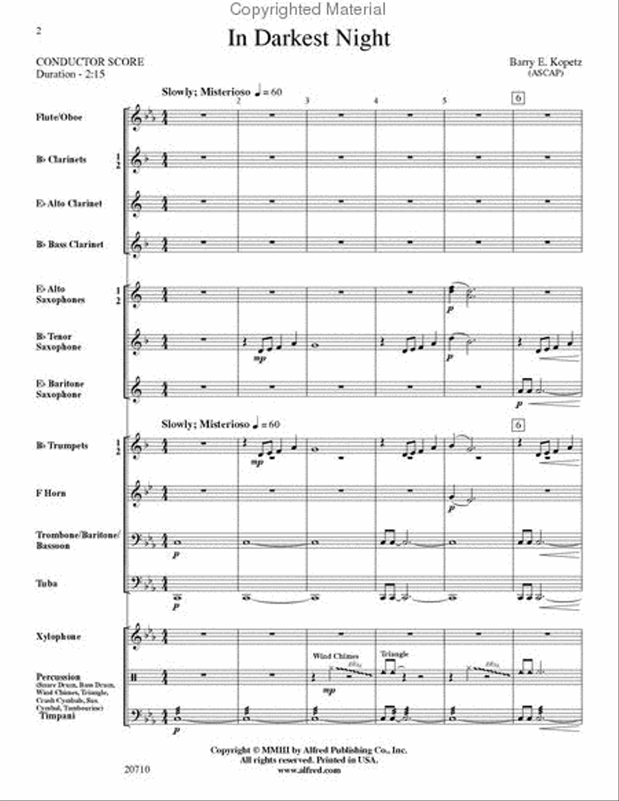 In Darkest Night Concert Band scores gallery preview page 2