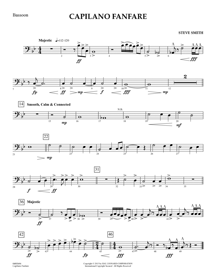 Capilano Fanfare (Digital Only) - Bassoon Concert Band scores gallery preview page 1