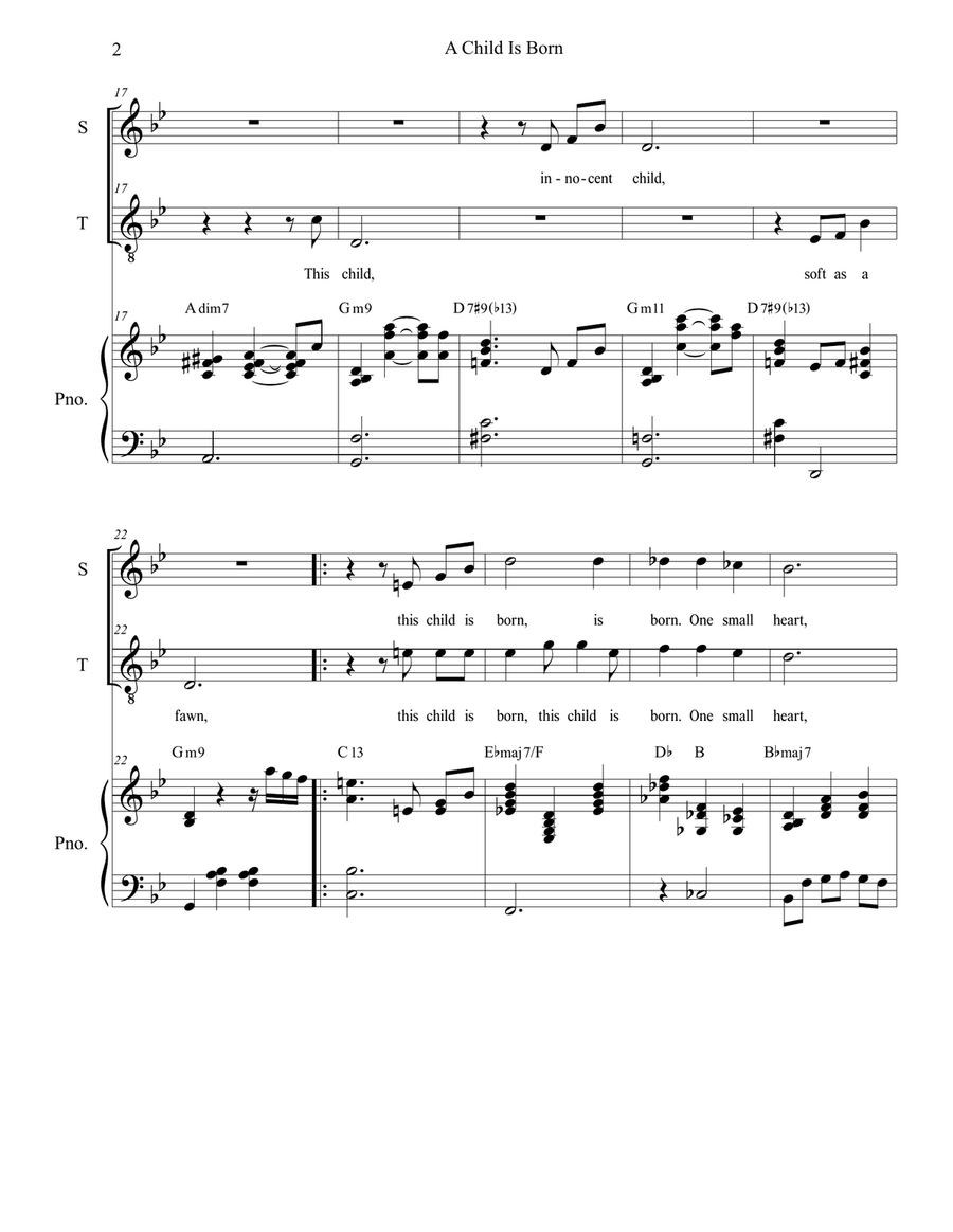 A Child Is Born Choir scores gallery preview page 2