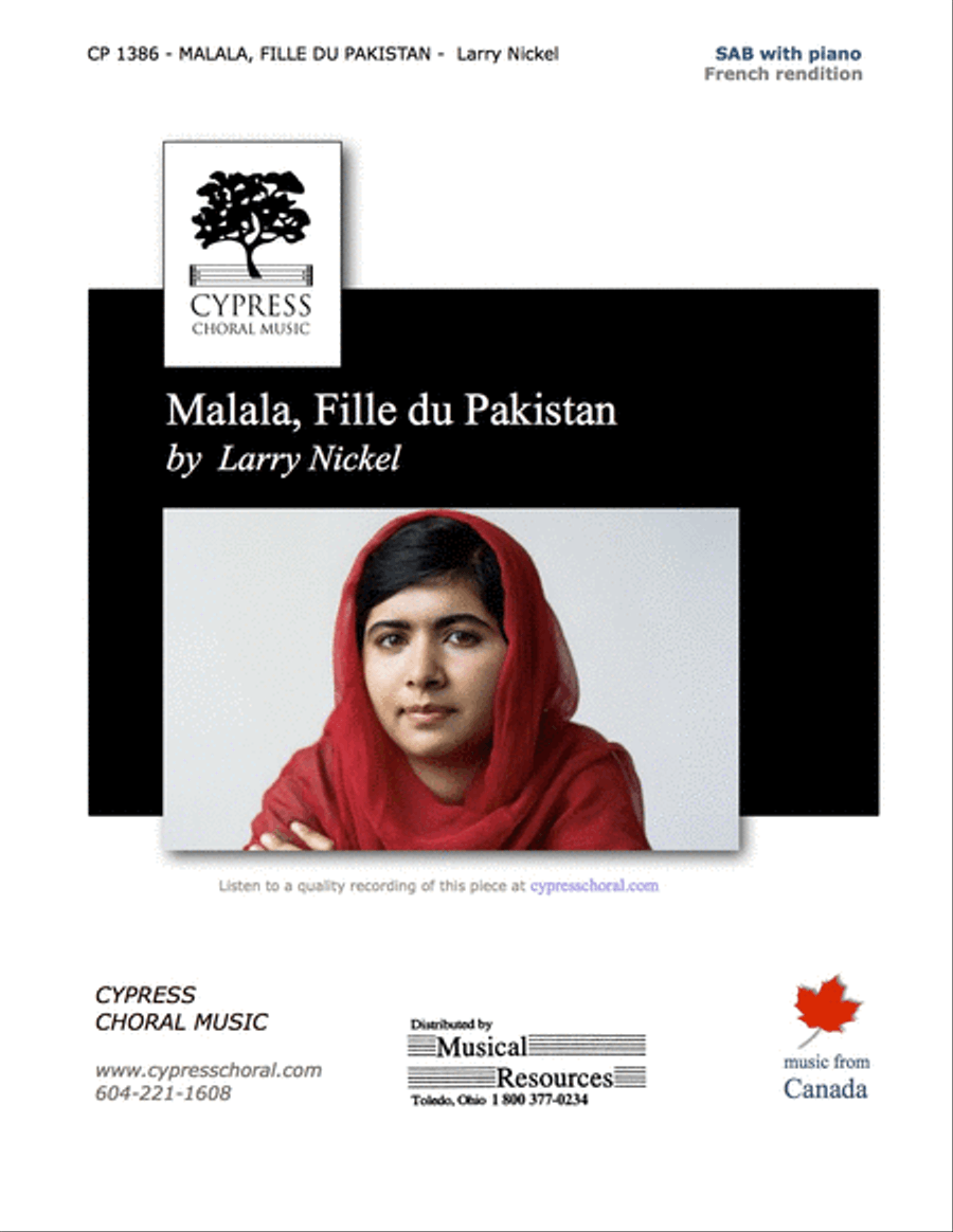 Malala Pakistani Girl French Version 3-Part scores gallery preview page 1