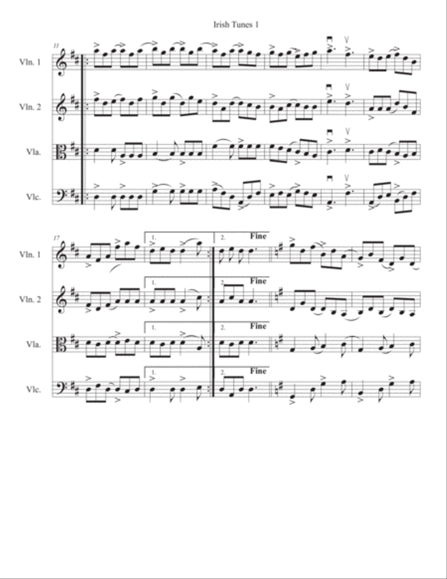 Irish Tunes String Quartet scores gallery preview page 2