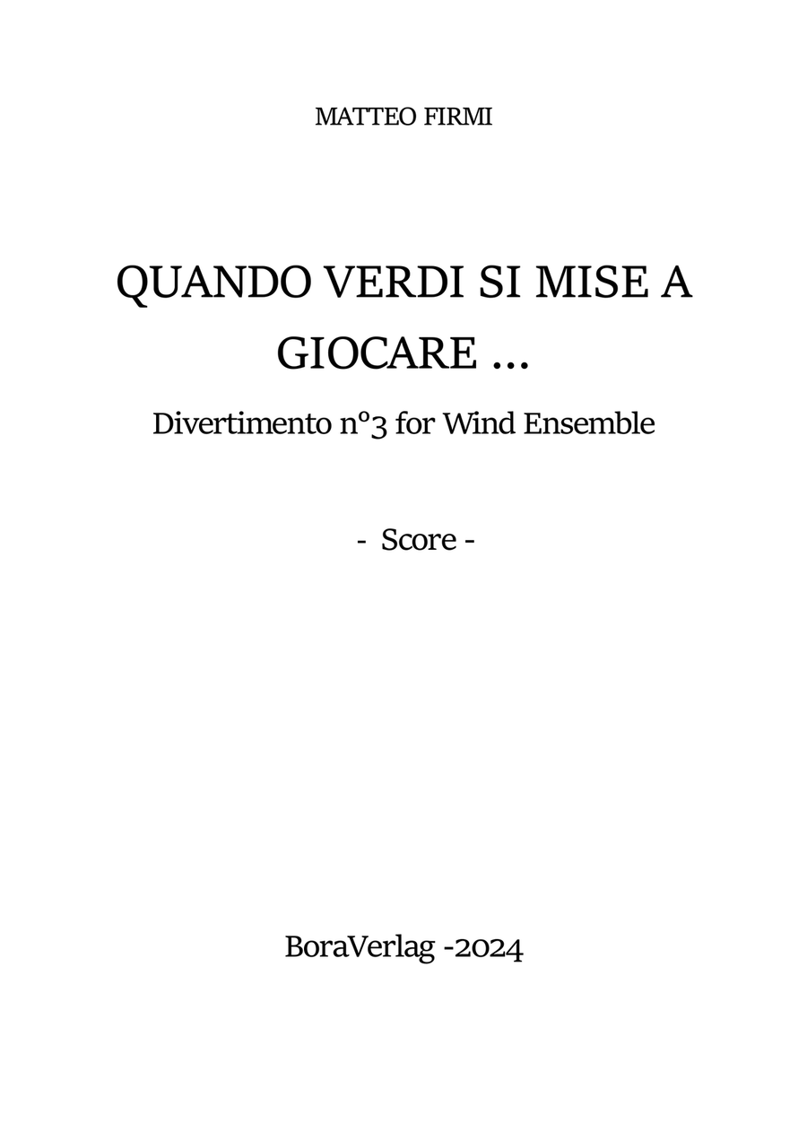 Quando Verdi si mise a Giocare - COMPLETE Concert Band scores gallery preview page 2