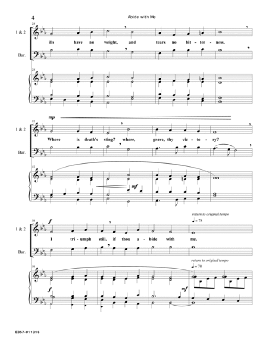 Abide with Me 3-Part scores gallery preview page 4