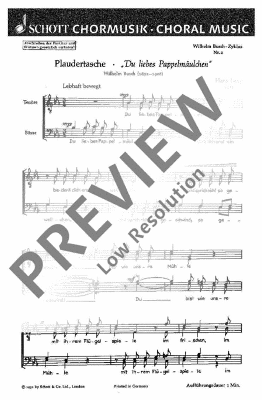 Plaudertasche Plaudertasche Men's Choir scores gallery preview page 2