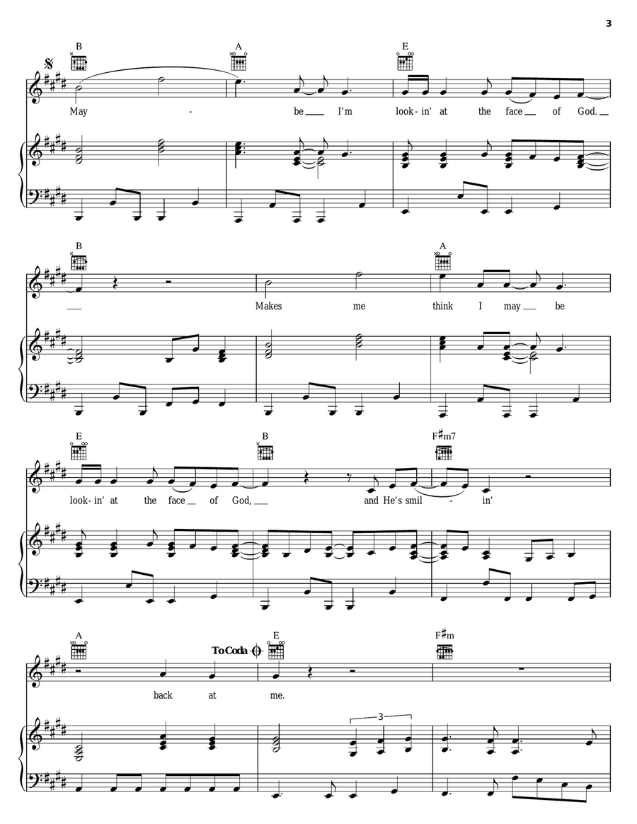 Face Of God Face Of God Piano, Vocal, Guitar scores gallery preview page 3