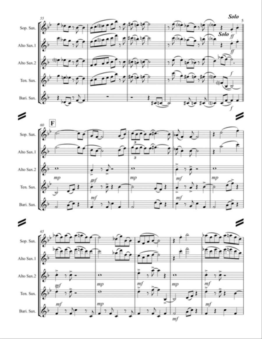 In The Mood Saxophone Quartet scores gallery preview page 6