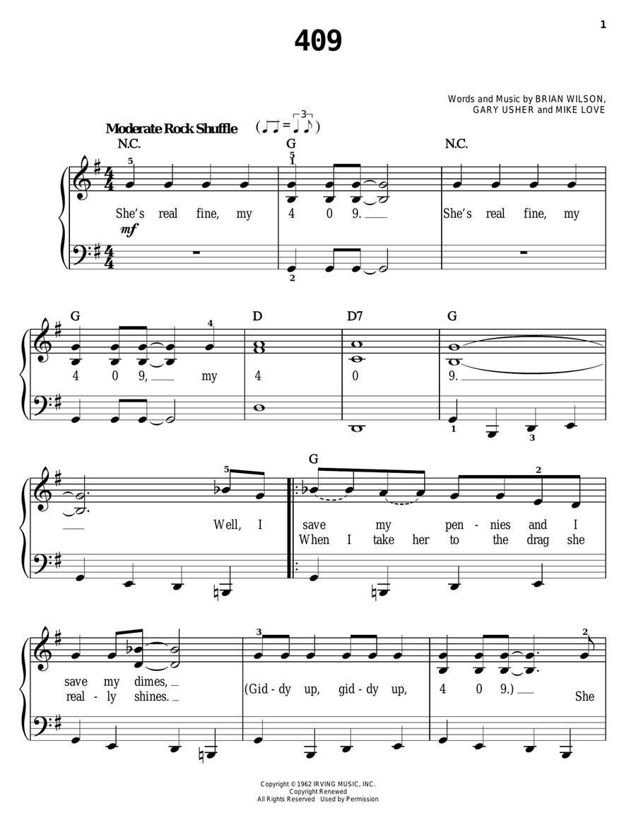 409 409 Easy Piano scores gallery preview page 1