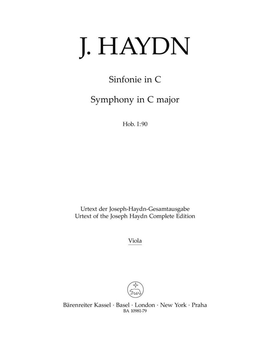 Symphony No. 90 in C Major, Hob. I:90 Viola scores gallery preview page 1