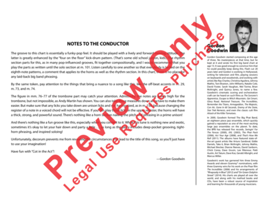 Cot in the Act Jazz Ensemble scores gallery preview page 3